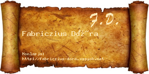 Fabriczius Dóra névjegykártya