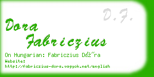 dora fabriczius business card